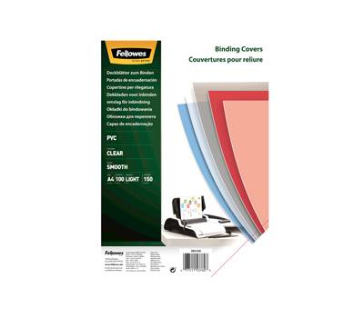 Copertine Clear - A4 - 150 micron - PVC - neutro trasparente - scatola 100 pezzi - Fellowes - 5376001 - 77511537608 - DMwebShop