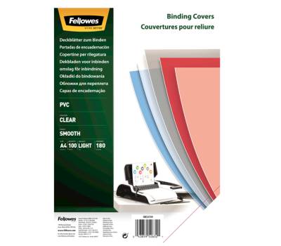 Copertine Clear - A4 - 180 micron - PVC - neutro trasparente - scatola 100 pezzi - Fellowes - 5375901 - 43859526321 - DMwebShop