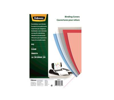 Copertine Clear - A4 - 240 micron - PVC neutro trasparente scatola 100 pezzi - Fellowes - 53762 - 77511537622 - DMwebShop