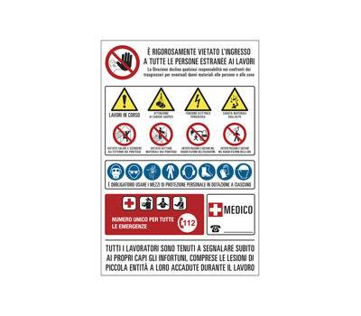 Cartello segnalatore - 67 x 100 cm - cantiere multisimbolo - polionda - Cartelli Segnalatori - PO7001 - 8027983407000 - DMwebShop