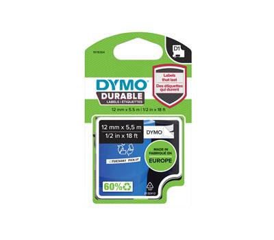 Nastro D1 Durable - 12 mm x 5,5 mt - nero-bianco - Dymo - 1978364 - 3501179783642 - DMwebShop
