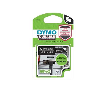 Nastro D1 Durable - 12 mm x 3 mt - nero-bianco - Dymo - 1978365 - 3501179783659 - DMwebShop