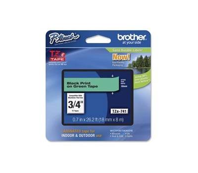 Nastro - nero-verde - TZE741 - 18 mm x 8 mt - Brother - TZE-741 - 4977766691970 - DMwebShop