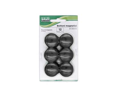 Bottoni magnetici diametro 3 cm nero - 13638