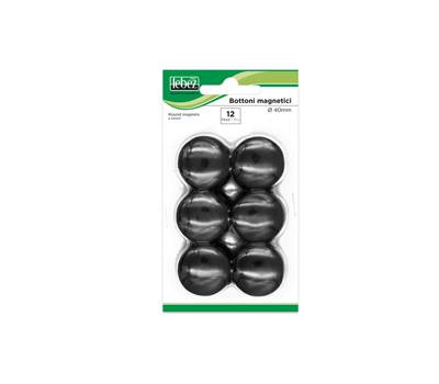Bottoni magnetici diametro 4 cm nero - 13637