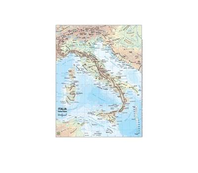 Carta geografica Italia scolastica plastificata 29,7 x 42 cm - 13625