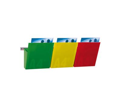Kit Vision Kanban larghezza 75 cm 3 tasche A4 rosso giallo verde - 13431