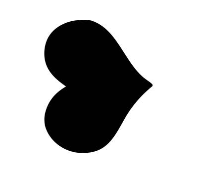 Lavagna da parete Silhouette 29,5 x 35,8 cm forma cuore nero - 13534