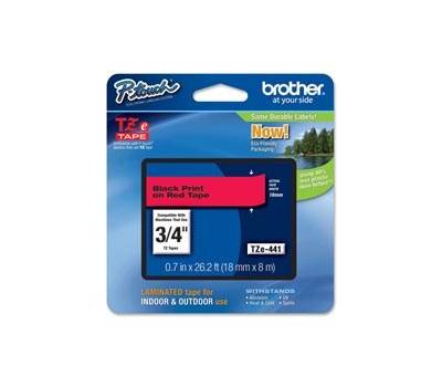 Nastro nero rosso TZE441,18mm x 8mt - 17556