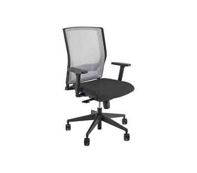 Poltrona semidirezionale X2 con braccioli regolabili nero grigio - 17396