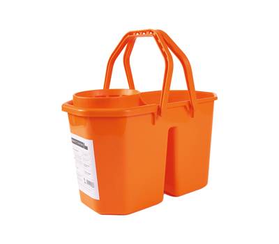 Secchio a doppia vasca con strizzatore PPL riciclabile 15 lt rosso - 17275