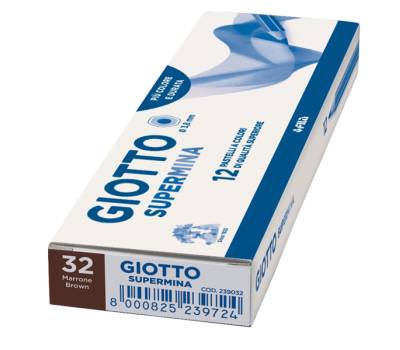Pastello Supermina - mina 3,8 mm - marrone 32 - conf. 12 pezzi - Giotto - 23903200 - 8000825239328 - DMwebShop - 1