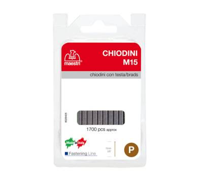 Chiodini M15 per fissatrici - con testa - 15 mm - acciaio - conf. 1700 pezzi - Romeo Maestri - 1130803 - 8005231465019 - DMwebShop - 1