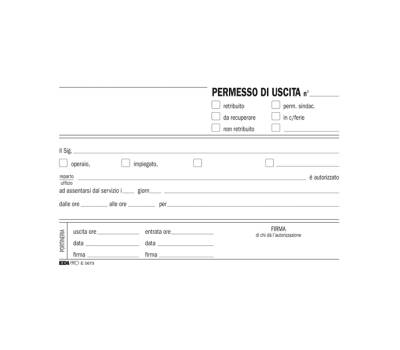 Blocco permesso uscita - 9,9 x 17 cm - 50-50 fogli autoricalcanti - Edipro - E5673A - 8023328567316 - DMwebShop - 1