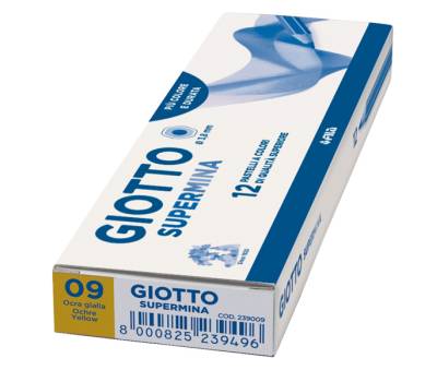 Pastello Supermina - mina 3,8 mm - giallo ocra 09 - conf. 12 pezzi - Giotto - 23900900 - 8000825239090 - DMwebShop - 1