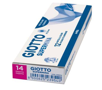 Pastello Supermina - mina 3,8 mm - magenta 14 - conf. 12 pezzi - Giotto - 23901400 - 8000825239144 - DMwebShop - 1