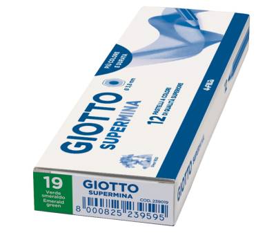 Pastello Supermina - mina 3,8 mm - verde smeraldo 19 - conf. 12 pezzi - Giotto - 23901900 - 8000825239199 - DMwebShop - 1