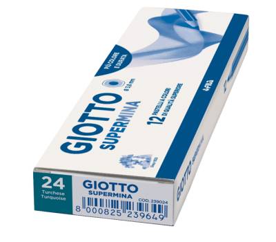 Pastello Supermina - mina 3,8 mm - turchese 24 - conf. 12 pezzi - Giotto - 23902400 - 8000825045318 - DMwebShop - 1