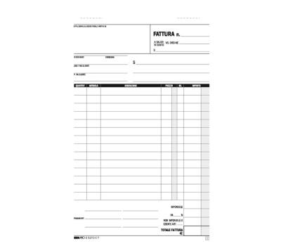 Blocco fattura 1 aliquota - 33 fogli 3 copie autoricalcanti - 23 x 14,8 cm - Edipro - E5273CT - 8023328527327 - DMwebShop - 3