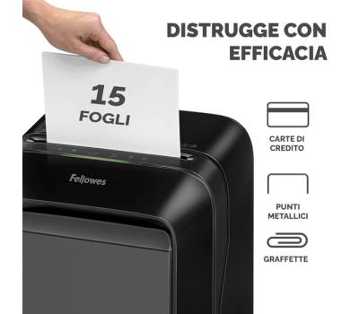 Distruggidocumenti LX-211 - a microframmenti - nero - Fellowes - 5050201 - 50043859751537 - DMwebShop - 3