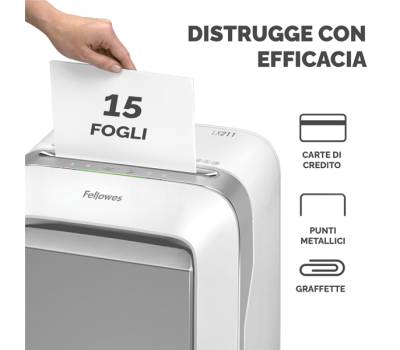 Distruggidocumenti LX-211 - a microframmenti - bianco - Fellowes - 5050301 - 50043859751544 - DMwebShop - 2
