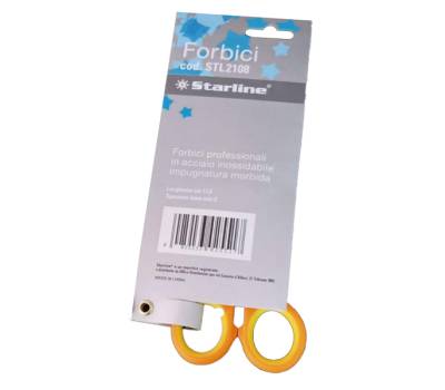 Forbici - 17,8 cm - lama in acciaio - impugnatura morbida - arancione - Starline - 4366 - 8025133025517 - DMwebShop - 1
