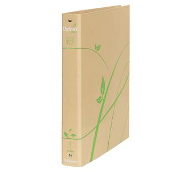 Raccoglitore Oxford Green - 4 anelli tondi 30 mm dorso 4 cm f.to utile 22 x 30 cm carta riciclata avana - conf. 12 pezzi - Esselte 397850502 - 8004157505021 - DMwebShop - 1