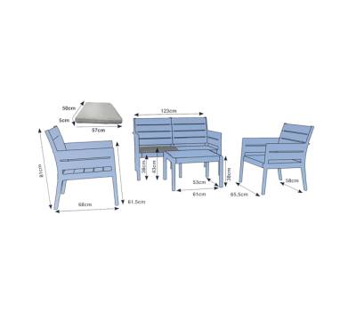 Salotto Panka - antracite - set 4 elementi - Grandsoleil - S7731Y - 8005465973861 - DMwebShop - 1
