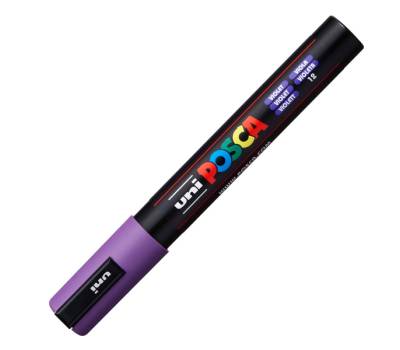Marcatore a base d acqua Uni Posca PC5M punta tonda media 1,8,2 - 5 mm viola Uni Mitsubishi - 6266 - 1