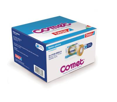 Nastro adesivo - 15 mm x 33 mt - cellophane - trasparente - conf. 30 pezzi - Comet - 64160-00030-01 - 4042448835079 - DMwebShop - 1