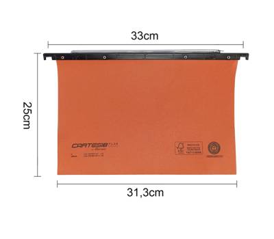 Cartella sospesa Cartesio Plus - cassetto - interasse 33 cm - fondo V - 31,25 cm - arancio - conf. 25 pezzi - Bertesi - 300/330 LINK-A2 - 8058983261224 - DMwebShop - 1