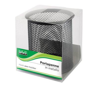 Bicchieri portapenne - rete metallica - 8,5 x 10 cm - nero - Lebez - 1221-N - 8007509036952 - DMwebShop - 1