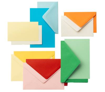 Scatola 100 cartoncini 200 gr 100 buste 90 gr arcobaleno formato 4 Favini A57X151 - 8460 - 1