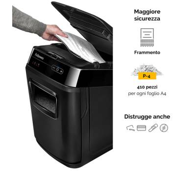 Distruggidocumenti AutoMax 130C - a frammenti - 32 lt - Fellowes - 4680102-99 - 43859683741 - DMwebShop - 4