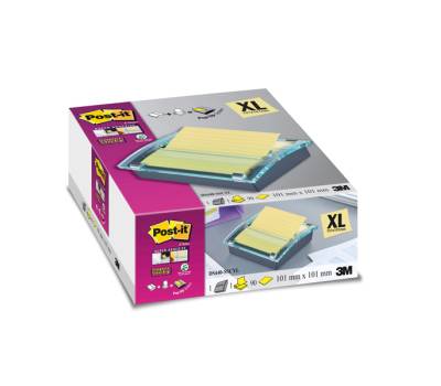 Dispenser Post it Super Sticky - giallo Canary - a righe - 101 x 101 mm - 90 fogli - Post-it - 7100067448 - 4891203055548 - DMwebShop - 1