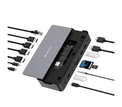 USB-C Pro Docking Station 15 Port with SSD slot CDS-15S - Verbatim - 32173-1 - 23942321736 - DMwebShop - 1