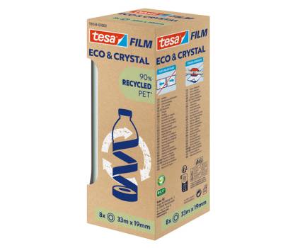 Nastro adesivo Eco e Crystal - 19 mm x 33 mt - torre 8 pezzi - Tesa - 59044-00000-00 - 4063565252457 - DMwebShop - 1