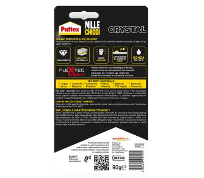 Colla Millechiodi Crystal - 90 gr - trasparente - Pattex - 2449235 - 8004630921515 - DMwebShop - 1