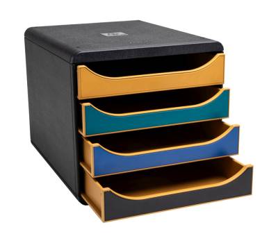 Cassettiera Big Box NeoDeco - 4 cassetti - 34,7 x 27,8 x 26,7 cm - multicolore - Exacompta - 310505D - 9002493105058 - DMwebShop - 1