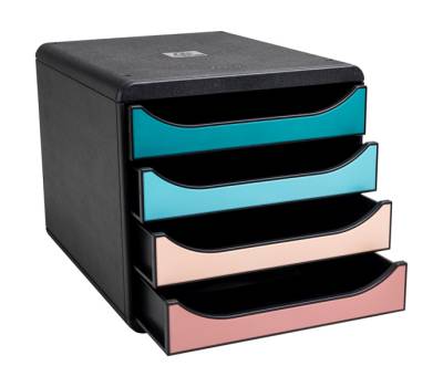 Cassettiera Big Box Skandi - 4 cassetti - 34,7 x 27,8 x 26,7 cm - multicolore - Exacompta - 310606D - 9002493310605 - DMwebShop - 1
