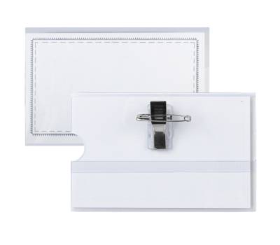 Portabadge con clip e spilla - 9 x 5,5 cm - conf. 50 pezzi - Lebez - 31-090-B - 8007509310908 - DMwebShop - 1