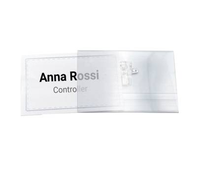 Portabadge con clip e spilla - 9 x 5,5 cm - conf. 50 pezzi - Lebez - 31-090-B - 8007509310908 - DMwebShop - 2