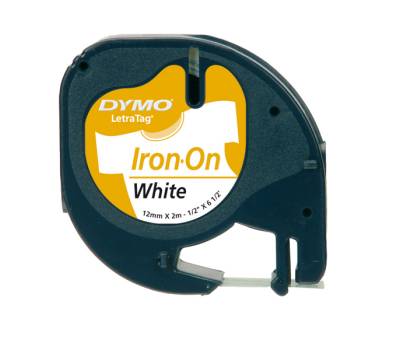 Nastro Letratag - 12 mm x 2 mt - bianco - termoadesivo - Dymo - S0718850 - 5411313187695 - DMwebShop - 1
