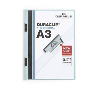 Cartellina con molla Duraclip - PVC - A3 - azzurro - Durable - 2218-06 - 4005546200132 - DMwebShop - 1