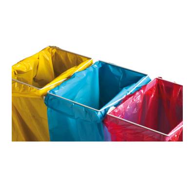 Carrello mobile Triflux 83,3 x 36 x 90 cm con ruote 3 portasacco da 100 lt ciascuno acciaio Medial 108010 - 8844 - 2