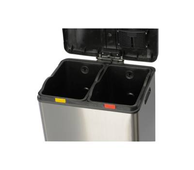 Pattumiera a pedale Multiflux 49,5 × 45,9 × 63,6 cm 2 secchi da 30 lt ciascuno inox Medial 106505 - 8846 - 1