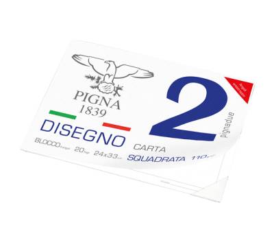 Blocco2 - 240 x 330 mm - 4 angoli - 20 fogli - 110 gr - liscio squadrato - 24 x 30 cm - conf. 10 pezzi - Pigna - 0220016SG - 8005235104471 - DMwebShop - 1