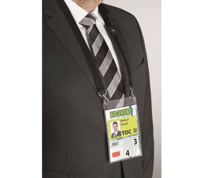 Portanome - A6 per eventi cordoncino nero - conf. 10 pezzi - Durable - 8525-01 - 4005546808123 - DMwebShop - 1