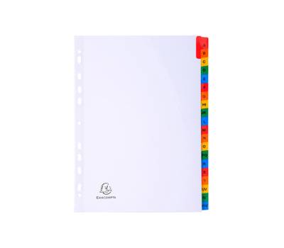 Separatore alfabetico A-Z - cartoncino bianco 160 gr - tasti colorati - A4 - Exacompta - 1111E - 3130630011118 - DMwebShop - 2