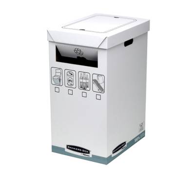 Cestino per riciclo System - 30 x 60 x 50 cm - 90 lt - bianco - conf. 5 pezzi - Bankers Box - 0193201 - 43859561025 - DMwebShop - 1